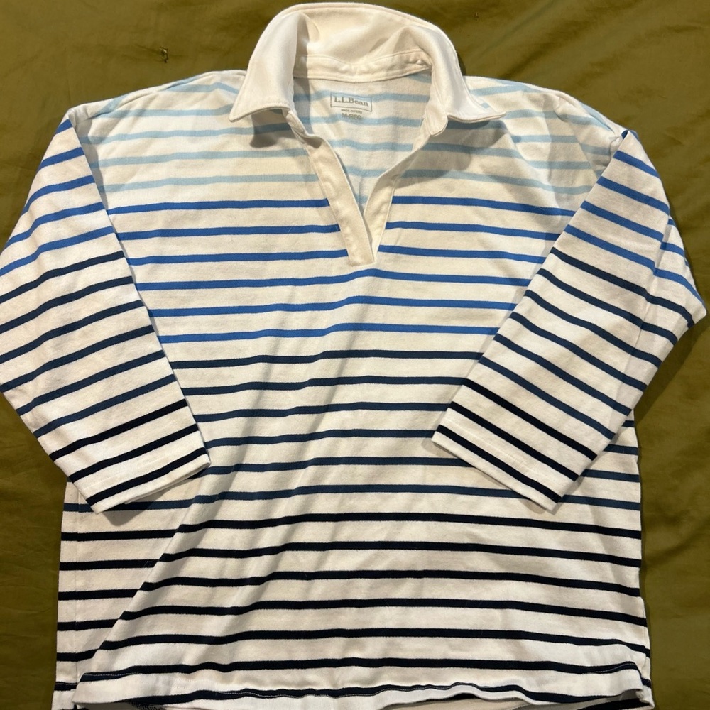 LL BEAN preppy rugby polo